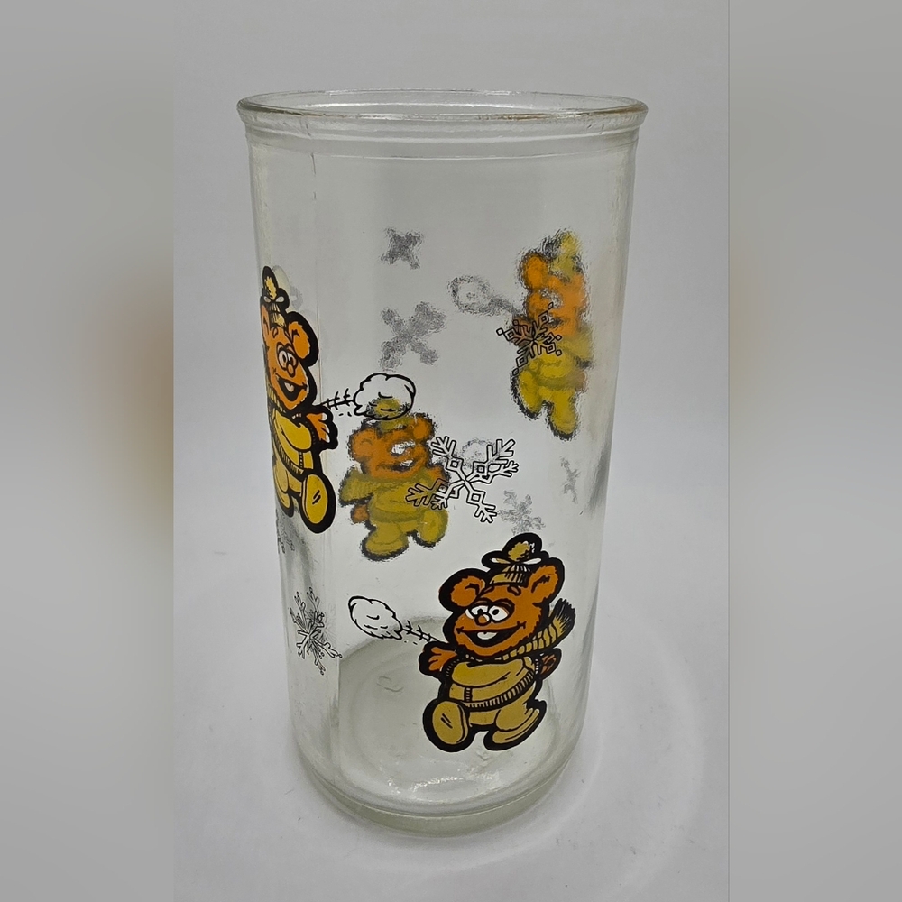 Muppet Babies Fozzie Bear Henson Associates Inc 1989 Vintage Glass Collector GUC - Picture 3 of 5